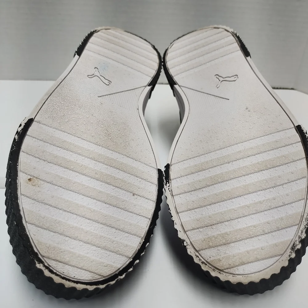 Puma Classic White Sneakers Black Soles | Leather Low-Top Casual Shoes